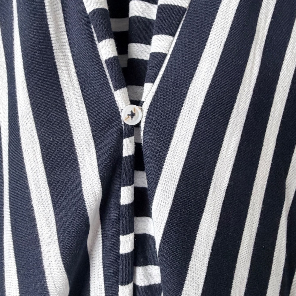 Davi & Dani Dress Women 2XL Navy Blue Striped Lace Trim Relaxed T-Shirt Pockets - Picture 10 of 13